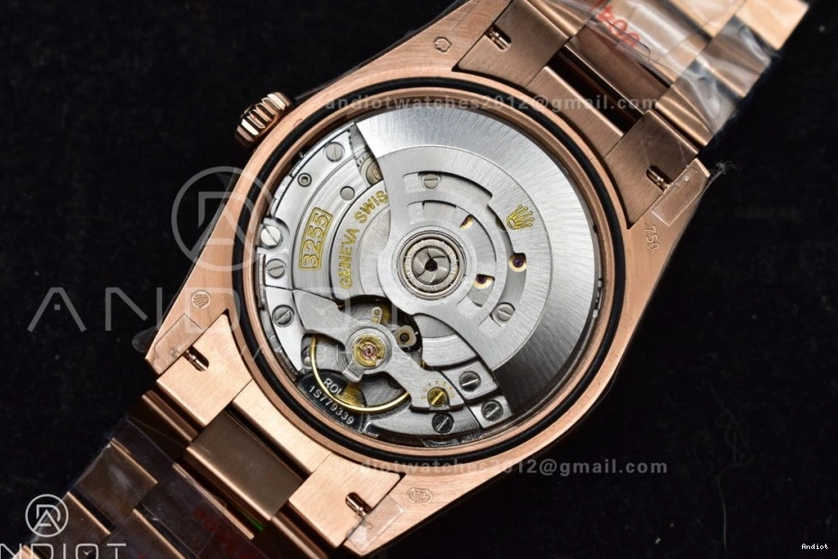 Dial QF DayDate with Square President Bracelet Edition RG Best Silver V5 36 (Gain 904L Steel Weight) Diamond on vr3255 0121